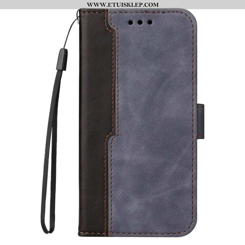 Etui Folio do iPhone 13 Pro Dwukolorowa Sztuczna Skóra